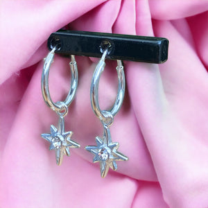 'Guiding Starlight' Hoops - 925 Sterling Silver Earrings 'Guiding Starlight' Hoops - 925 Sterling Silver Earrings