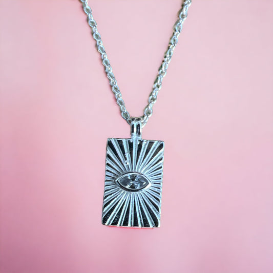 The 'Radiant Protector' necklace | 925 Sterling Silver Necklace with 'EVIL EYE and Sunbeem' plate