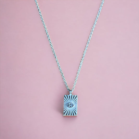 The 'Radiant Protector' necklace | 925 Sterling Silver Necklace with 'EVIL EYE and Sunbeem' plate