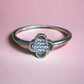 'Your Lucky Charm' Ring- Silver 925 Rhodium Plated Clover Ring with Micro Pave CZ Stones