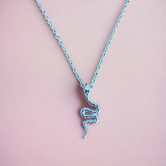 'Radiant Rebirth' Necklace - 925 Sterling Silver Necklace with Snake Charm