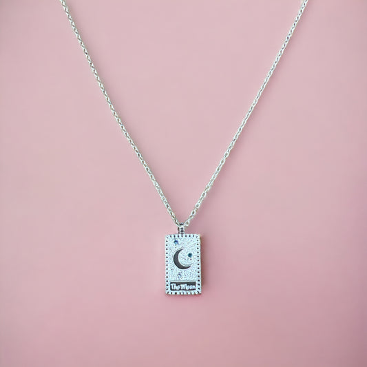 'The Lunar Force' Necklace | 925 Sterling Silver Necklace with Moon Plate and Zirconias