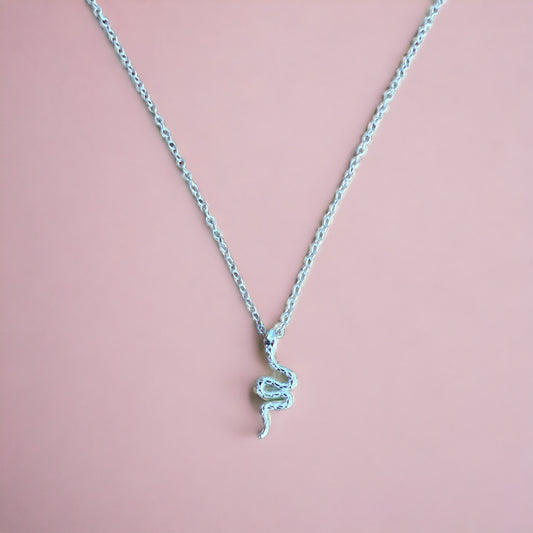 'Radiant Rebirth' Necklace - 925 Sterling Silver Necklace with Snake Charm