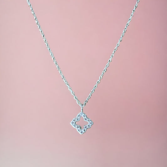 'Your Lucky Charm' Necklace - 925 Sterling Silver Necklace with Christals