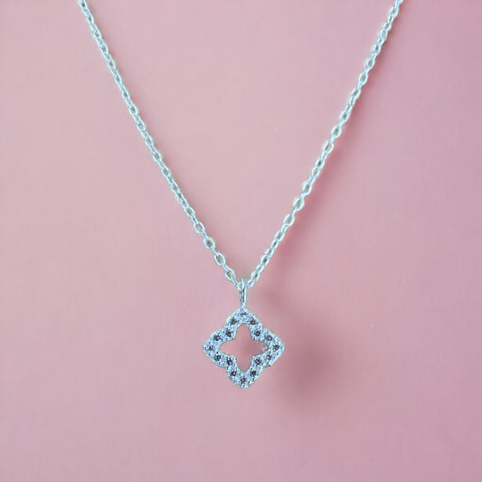 'Your Lucky Charm' Necklace - 925 Sterling Silver Necklace with Christals