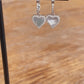 'Be Vearless' Earrings - Silver 925 Rhodium Plated Dangling CZ Heart with Mother of Pearl huggie hoop Earrings